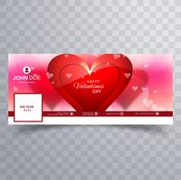 Résumé de la Saint-Valentin facebook couverture design illustration vecteur