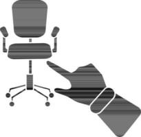 icône de employé chaise vu avec main dans glyphe style. vecteur