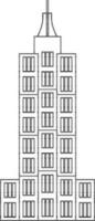 Empire Etat bâtiment icône dans noir ligne art. vecteur