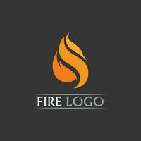 logo et icône de feu, énergie de conception d'illustration de flamme de vecteur d'élément enflammé chaud, chaud, avertissement, signe de cuisson, logo, icône, lumière, chaleur de puissance