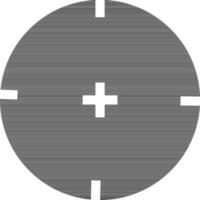 cible icône dans noir et blanc couleur. vecteur