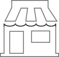 noir ligne art illustration de une boutique dans plat style. vecteur
