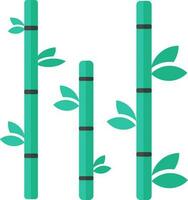 vert et gris Couleur icône de bambou dans plat style. vecteur