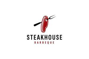 steak maison logo vecteur icône illustration