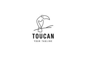 toucan ligne art logo vecteur icône illustration