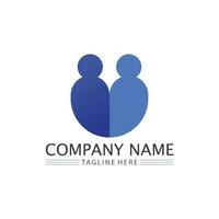 logo de personnes, équipe, succès, travail de personnes, groupe et communauté, vecteur de logo d'entreprise et d'entreprise et soins de conception, icône de la famille logo de réussite