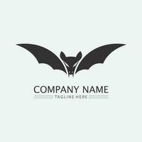 chauve souris logo animal et vecteur, ailes, noir, halloween, vampire, gothique, illustration, conception icône chauve-souris vecteur