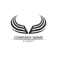 symbole du logo de l'aile noire pour un designer professionnel vecteur