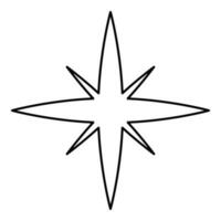 étoile étincelle contour contour ligne icône noir Couleur vecteur illustration image mince plat style