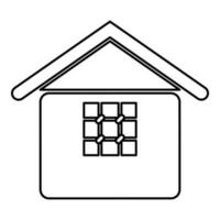 prison prison prison maison avec grille sur fenêtre citadelle Accueil contour contour ligne icône noir Couleur vecteur illustration image mince plat style