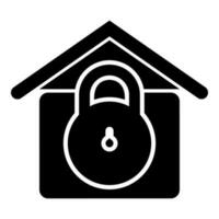 fermer à clé maison Accueil protection avec fermé à clé cadenas concept sécurité la défense Sécurité icône noir Couleur vecteur illustration image plat style