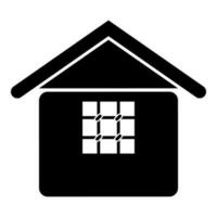 prison prison prison maison avec grille sur fenêtre citadelle Accueil icône noir Couleur vecteur illustration image plat style