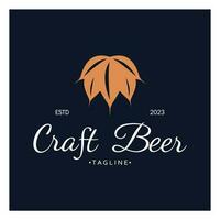 Bière logo modèle avec ancien artisanat blé.pour badge, Emblème,malt,bière entreprise, bar, alcoolique boisson vecteur