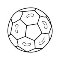 ballon de football dans un style doodle vecteur