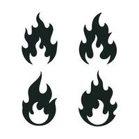 flammes icônes.avertissement symboles isolé sur blanche. brûlant vecteur emblèmes.