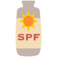 crème solaire bouteille bain de soleil vecteur