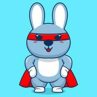 vecteur mignonne lapin super héros dessin animé vecteur icône illustration