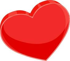 3d brillant rouge cœur pour l'amour concept. vecteur