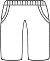 plat dessin au trait des sports shorts. vecteur