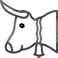 ligne art vache ou bœuf icône dans plat style. vecteur