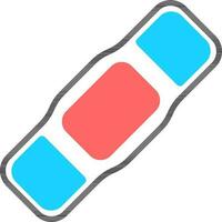 isolé adhésif bandage icône dans bleu et rouge couleur. vecteur