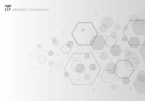 hexagone gris abstrait sur fond blanc. éléments géométriques de conception pour les communications modernes, la technologie, le numérique, la médecine, le concept scientifique vecteur