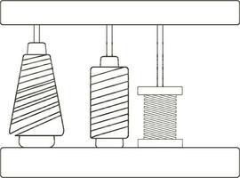 ligne art écheveau fil supporter pour broderie Machines. vecteur
