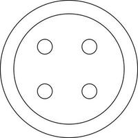 rond bouton dans ligne art illustration. vecteur