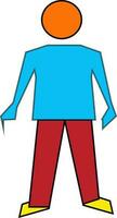 personnage de sans visage homme portant tissu dans bleu et rouge couleur. vecteur