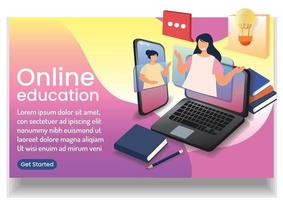 conception de site Web en ligne pour l'éducation en ligne vecteur