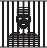 personnage de homme dans noir prison. vecteur