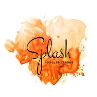 Belle main peindre aquarelle orange splash sur backgroun blanc vecteur