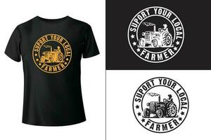 soutien votre local agriculteur T-shirt conception vecteur