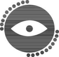 points décoré œil lentille dans noir et blanc couleur. vecteur