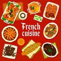 français cuisine restaurant menu couverture modèle vecteur