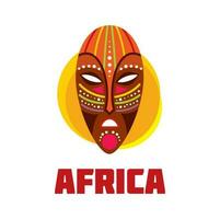 Afrique icône avec africain masque et ethnique modèle vecteur
