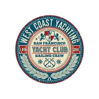 yacht club rétro correctif, régate antique badge vecteur