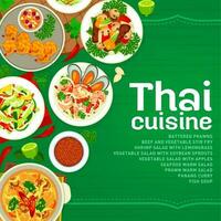 thaïlandais cuisine menu couverture page vecteur modèle