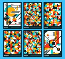 géométrique bauhaus affiches, abstrait motifs vecteur