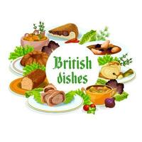 Bretagne cuisine vecteur Britanique repas rond Cadre