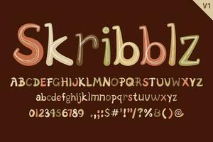 fabriqués à la main skribblz des lettres. Couleur Créatif art typographique conception vecteur