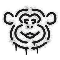 singe icône pochoir graffiti avec noir vaporisateur peindre vecteur
