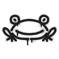grenouille icône graffiti avec noir vaporisateur peindre art vecteur