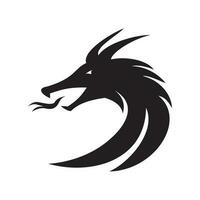 dragon tête silhouette conception. mythologie créature signe et symbole. vecteur