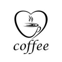l'amour café icône conception. romantique cappuccino signe et symbole. vecteur