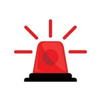plat sirène vecteur illustration. rouge urgence lampe signe et symbole.