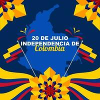 colombien indépendance journée conception sur 20 juillet, Colombie indépendance journée fête salutation affiche bannière conception vecteur