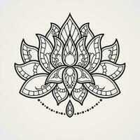 magnifique lotus fleur mandala. adapté pour henné, tatouages, Photos, coloration livres. Islam, hindou, bouddha, Inde, Pakistan, Chinois, arabe vecteur