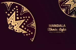 luxe mandala Contexte avec d'or arabesque .décoratif mandala pour imprimer, affiche, couverture, brochure, prospectus, bannière vecteur