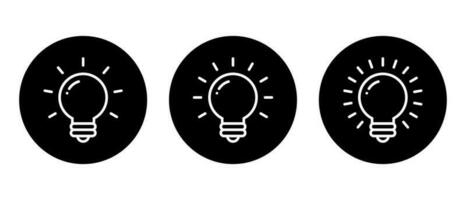 ampoule, lampe icône vecteur. idée symbole isolé sur cercle Contexte vecteur